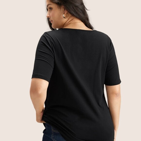 BloomChic Plus size 2XL Cotton V Neck Plain Basic T-shirt us18-20 - Picture 2 of 4